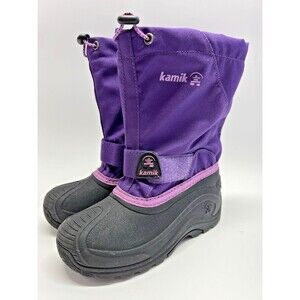 Kamik Snowfox Insulated Winter Snow Boots Purple Black Kids Size 1